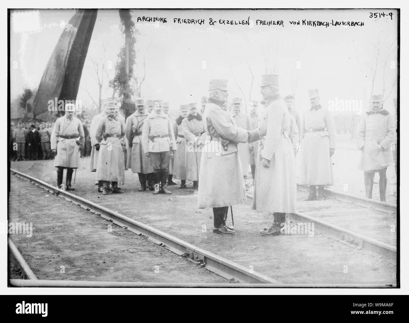 Erzherzog Friedrich und Exzellen Freiherr von Kirkbach - Lauterbach Stockfoto