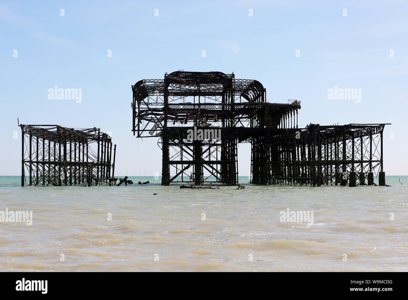 Der legendäre West Pier in Brighton and Hove, East Sussex, Großbritannien. Stockfoto