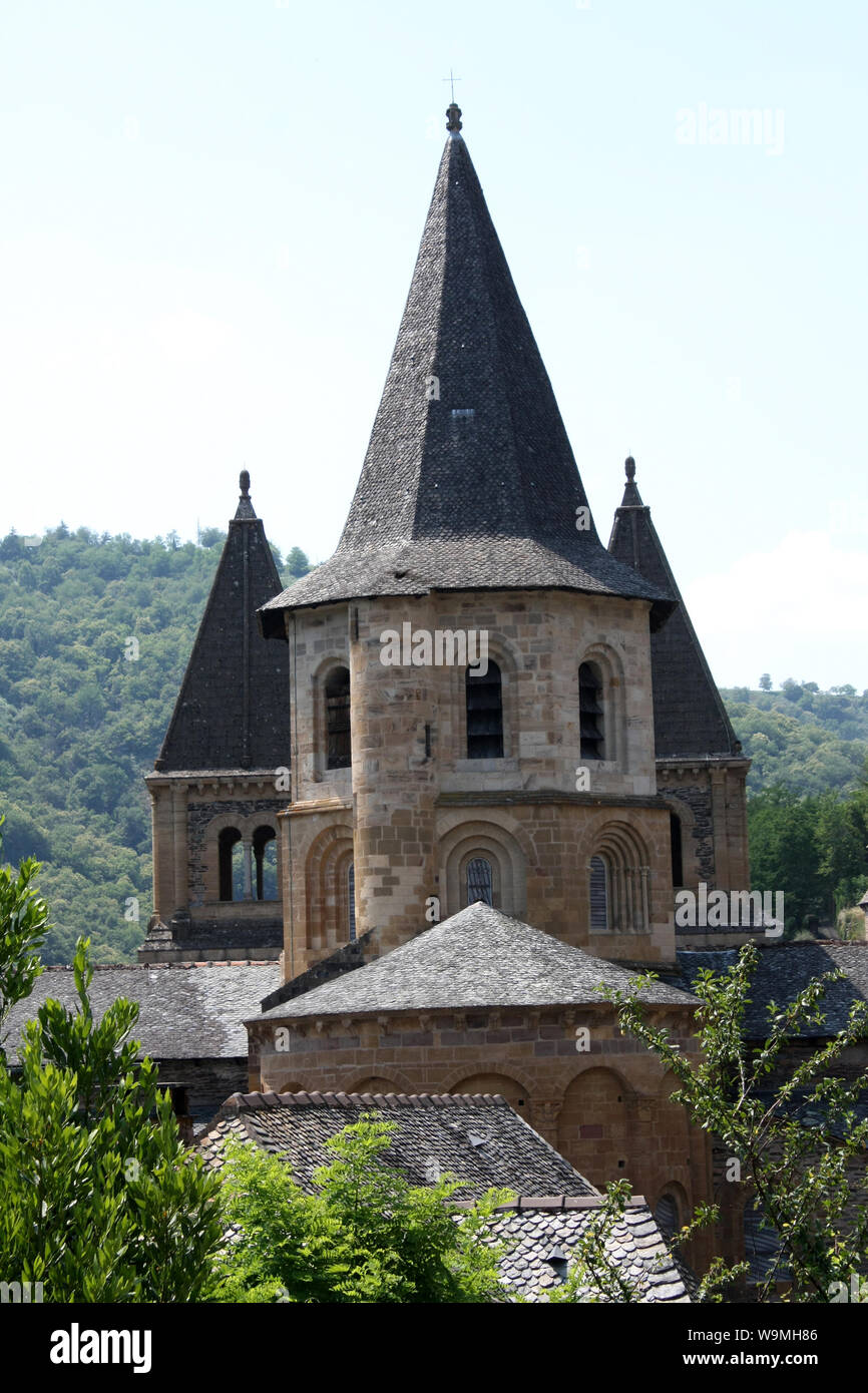 Conques Abtei, Frankreich Stockfoto