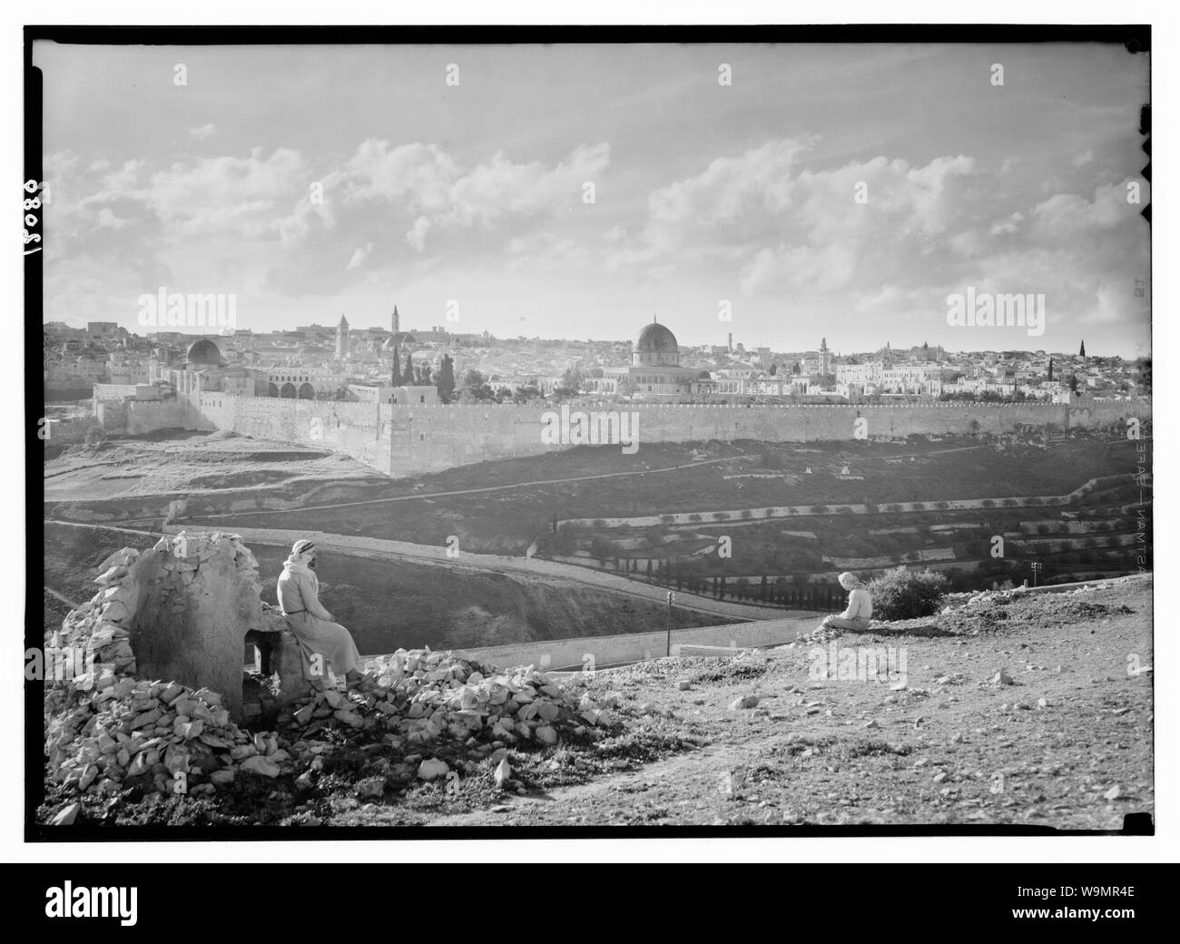 Kunst Bilder aus Jer. [D. h., Jerusalem] aus dem südlichen Hängen des Olivet über Jericho Rd. Stockfoto
