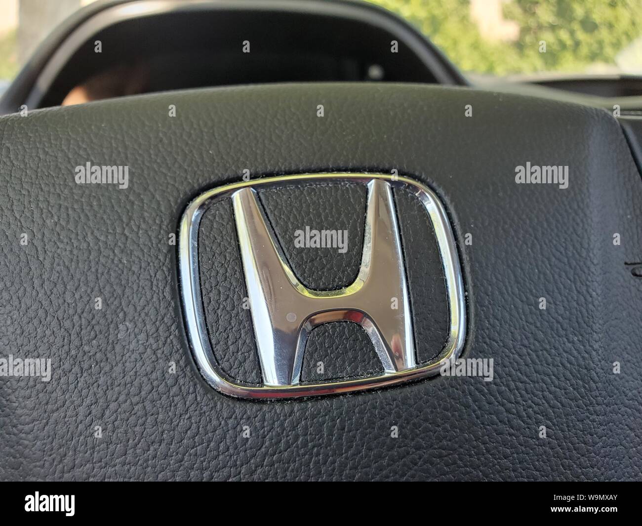 Honda Logo am Lenkrad, SRS Airbag und horn Stockfotografie - Alamy