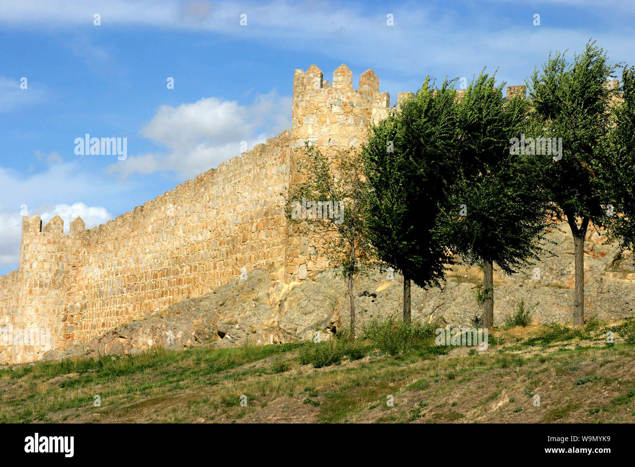 Die Steinmauer von Avila, Spanien Stockfoto