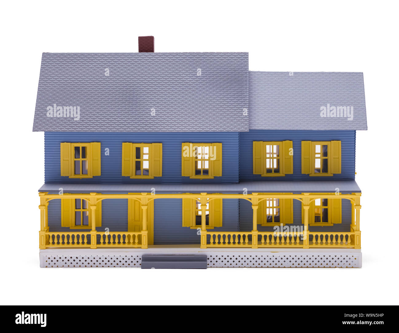 Haus Modell Vorderansicht isoliert auf weißem Hintergrund. Stockfoto