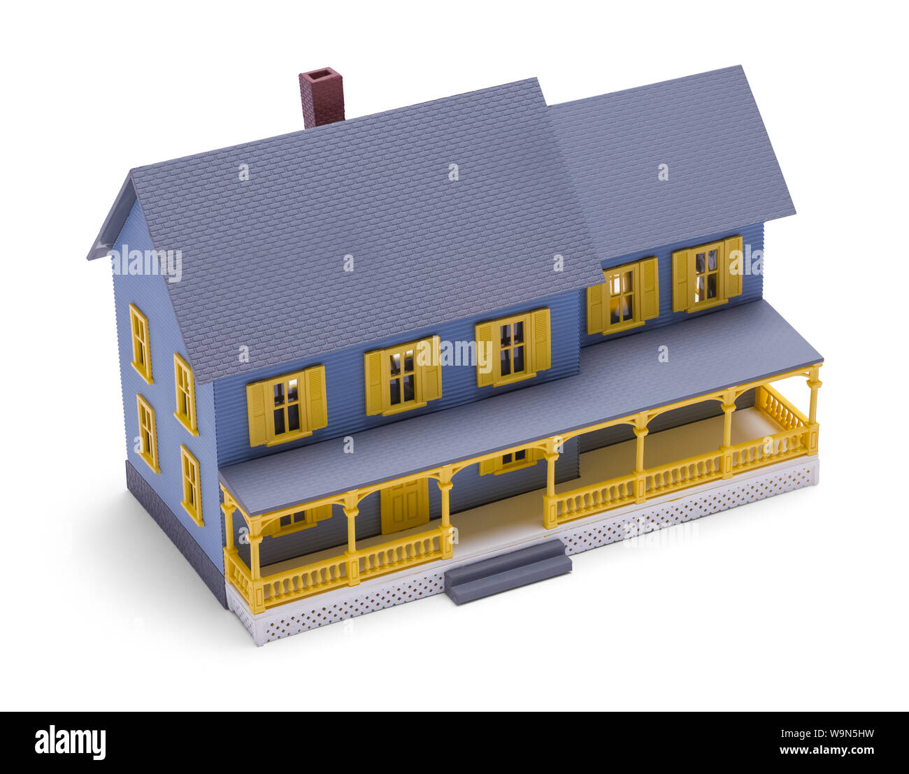 Klassische Modell Home isoliert auf weißem Hintergrund. Stockfoto