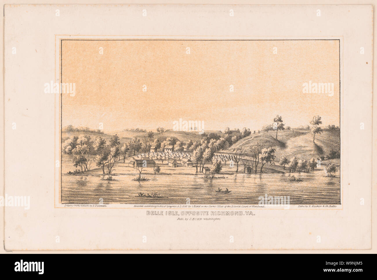 Belle Isle, gegenüber dem Richmond, Va Stockfoto