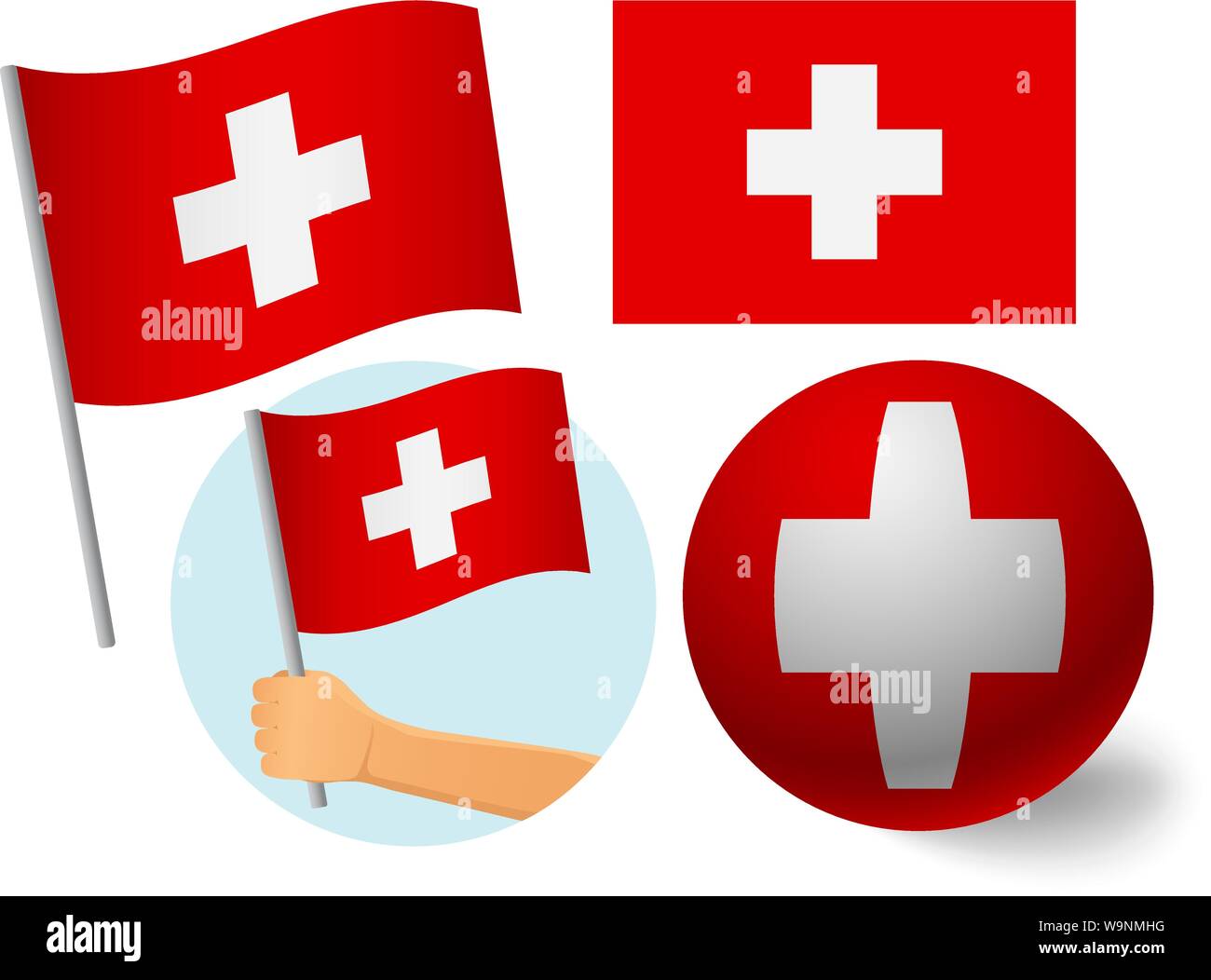 Schweiz flag Icon Set. Flagge der Schweiz Vector Illustration Stock ...