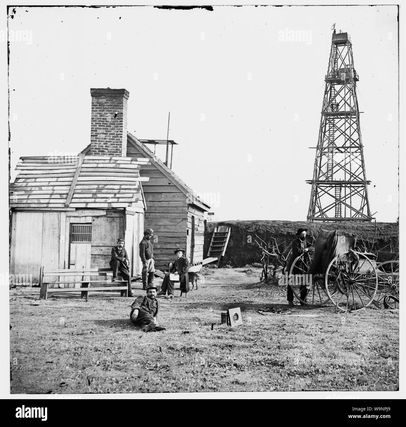 Bermuda 100, Virginia. Fotograf bei Butler's Signal tower Abstract: Ausgewählte Bürgerkrieg Fotografien, 1861-1865 Stockfoto