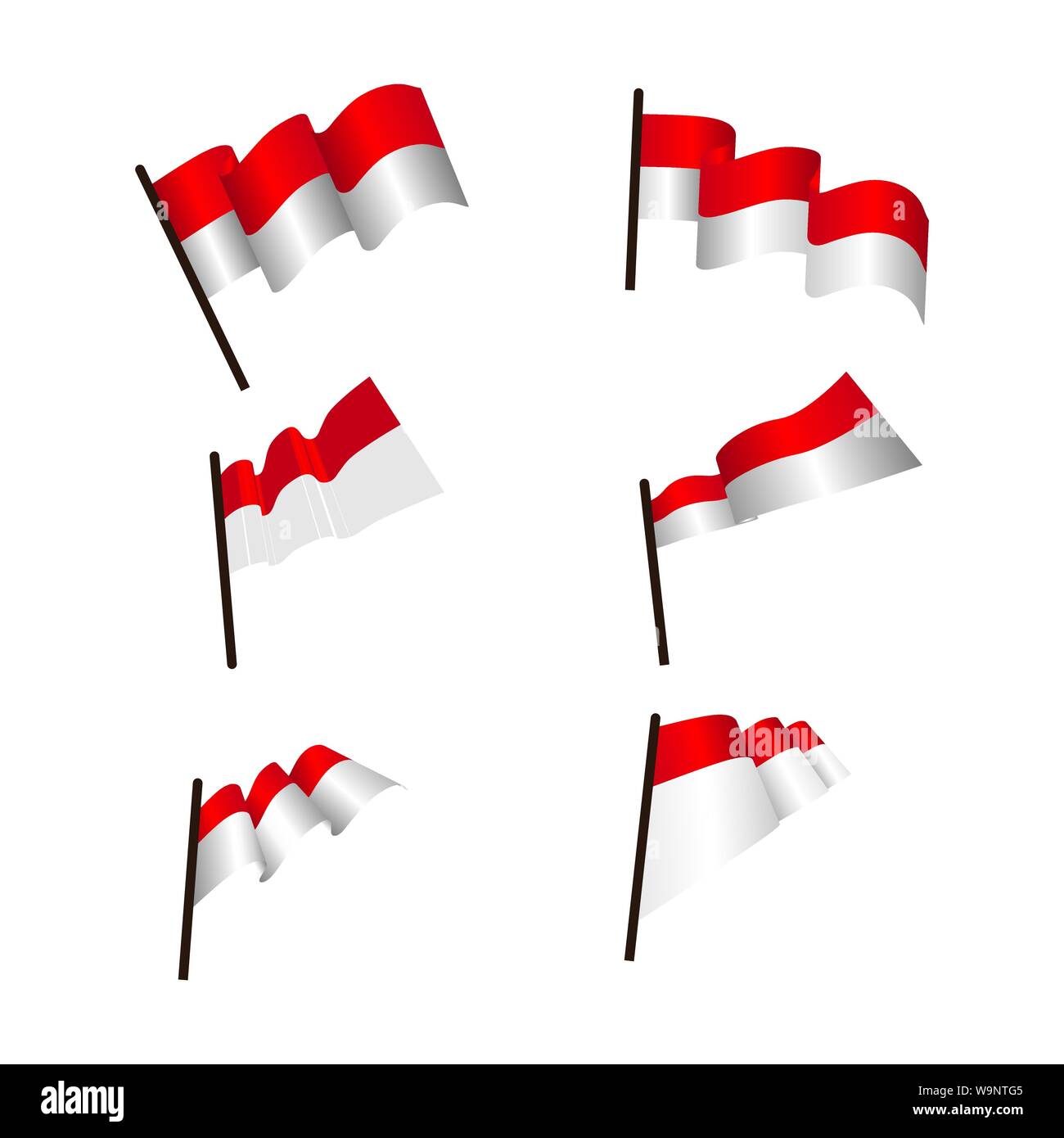 Indonesien Flagge Vector Illustration Design Template Stock Vektor