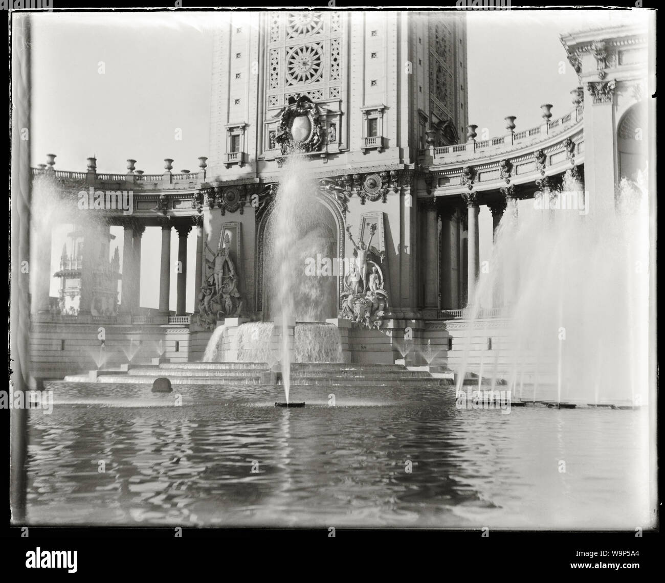 Die elektrische Turm auf der Panamerikanischen Ausstellung Welt statt in Buffalo, New York, USA, vom 1. Mai bis November 2, 1901. Bild von 4x5 Zoll Glas negativ. Stockfoto