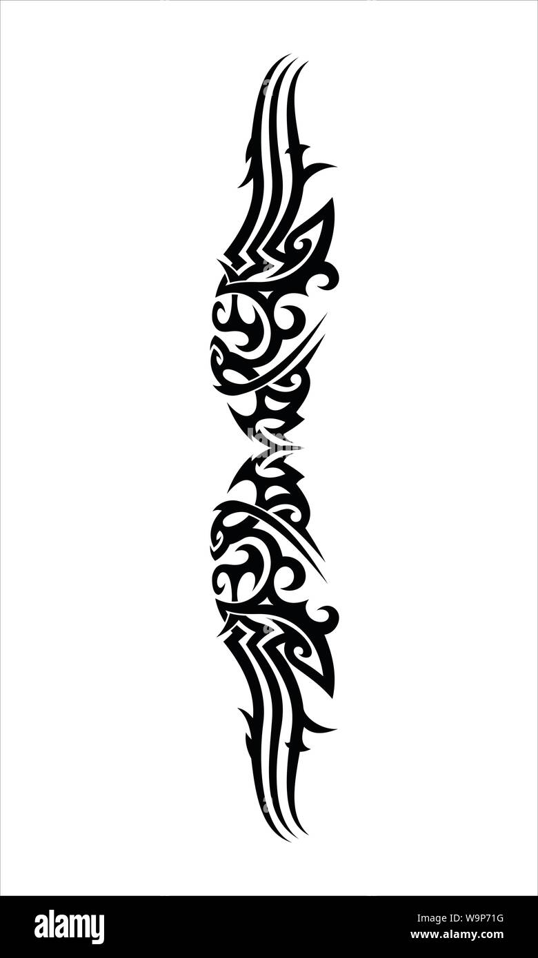 Vektoren für Tribal Tattoo Designs, Gravur und andere Zwecke. Stock Vektor