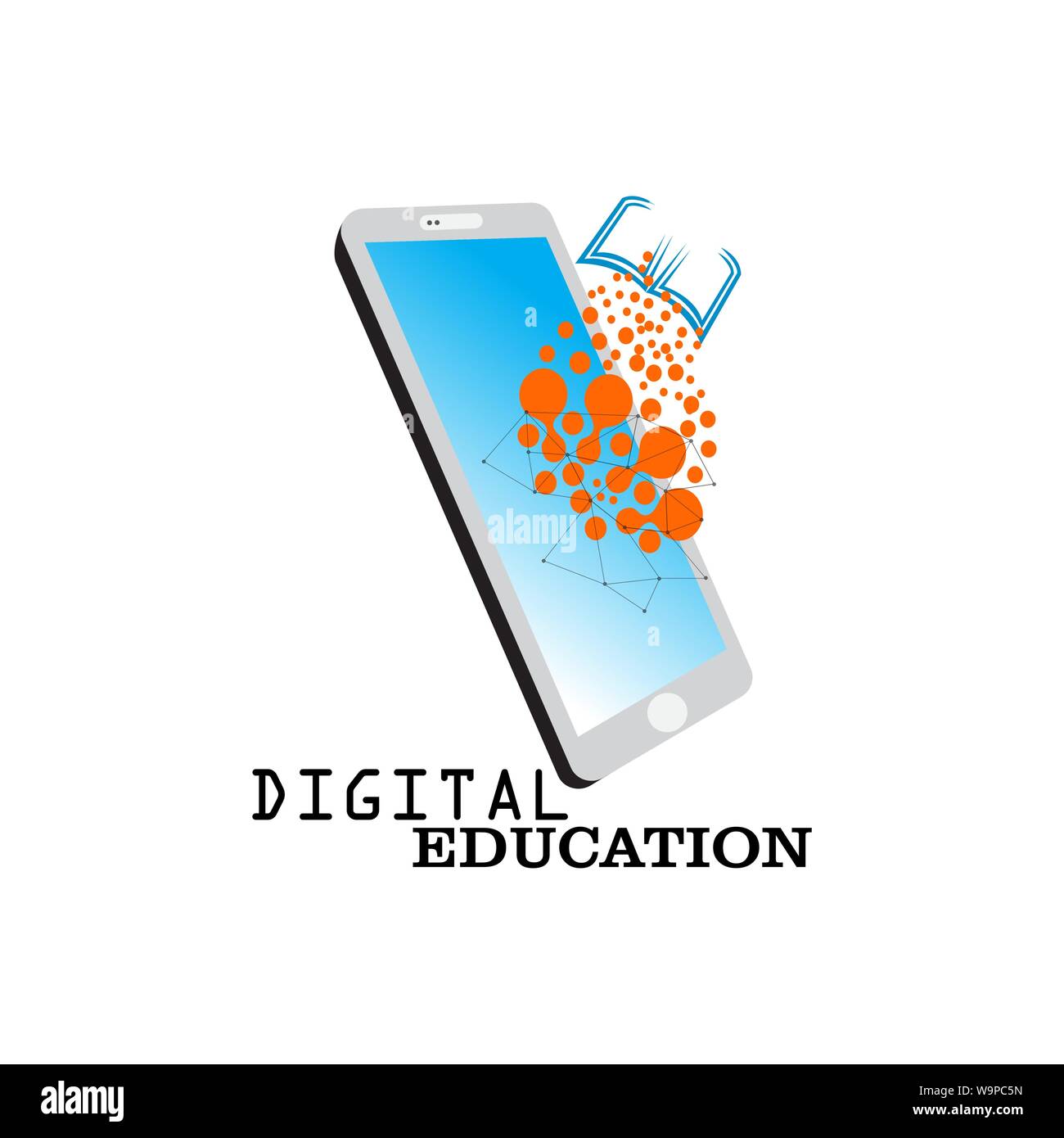 Online Bildung logo, video Kurs, globale Gemeinschaft, Prüfungsvorbereitung, Fernunterricht, Wissenschaft Studium, Stipendium Konzept, Abschluss Grad cert Stock Vektor