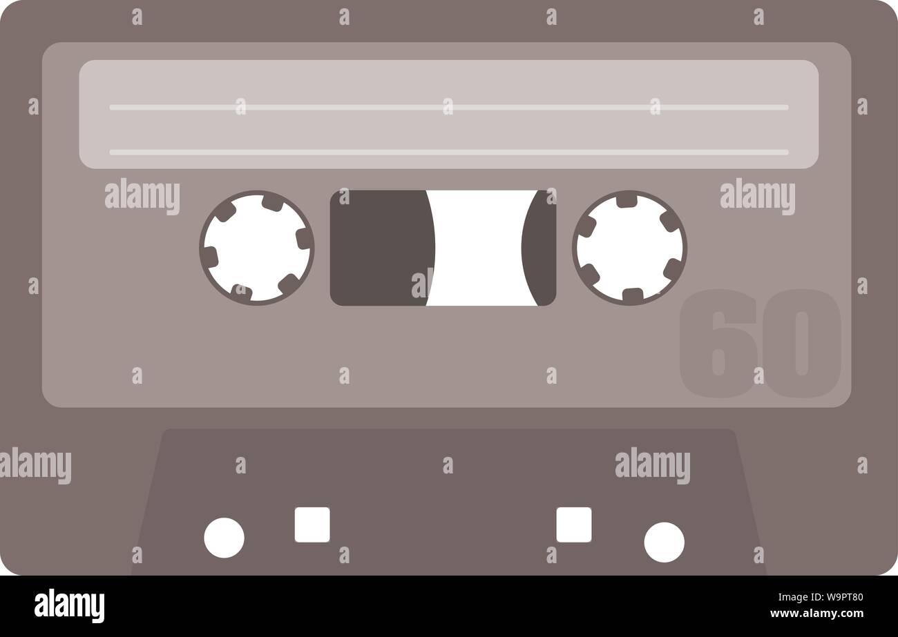 Flache graue audio Kassette Symbol Vektor illustration Stock Vektor