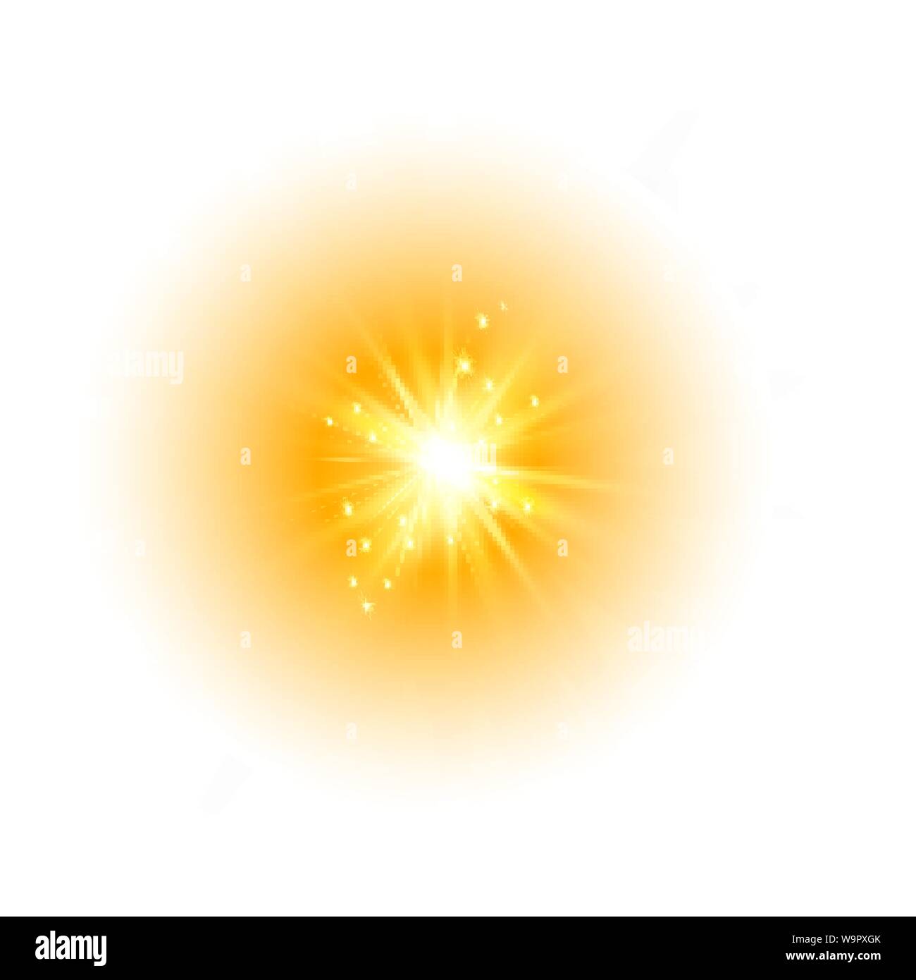 Glow Light Effect, Explosion, Glitter, Funken, Sun Flash. Vector Illustration. Stock Vektor