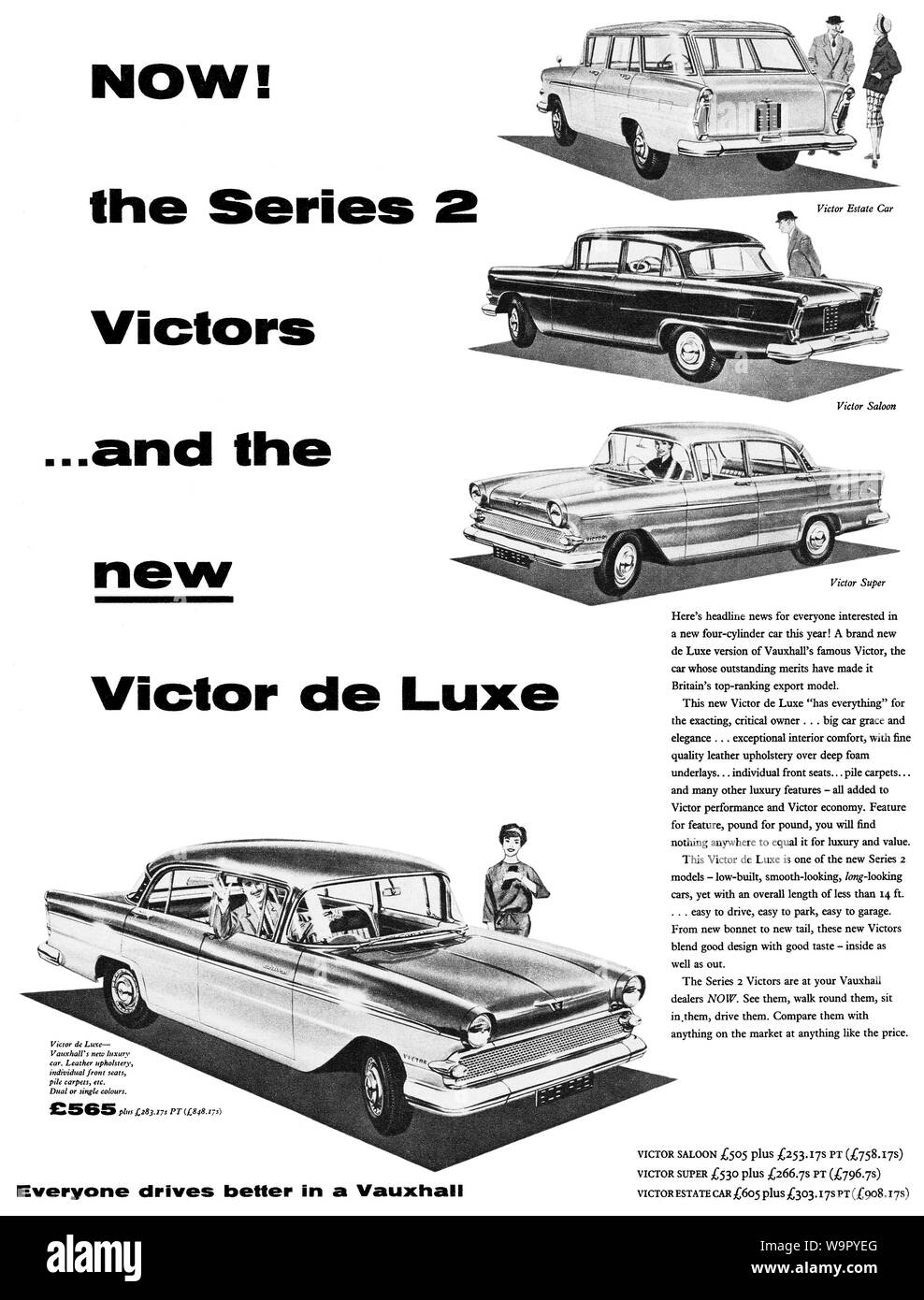 1959 britischen Werbung für Vauxhall Victor Kraftfahrzeuge. Stockfoto