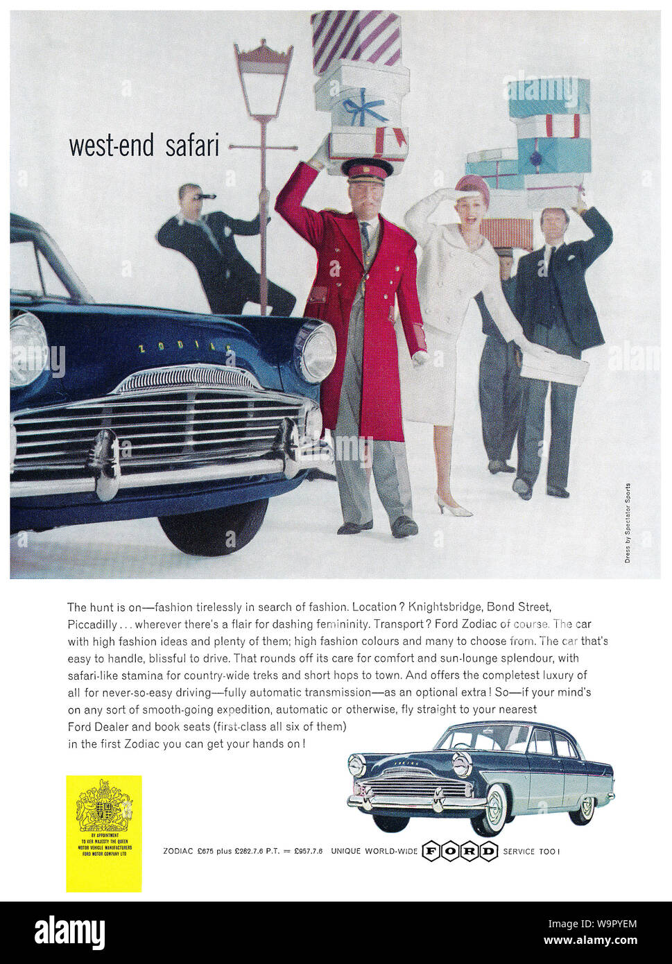 1960 britischen Werbung für den Ford Zodiac Motor Car. Stockfoto