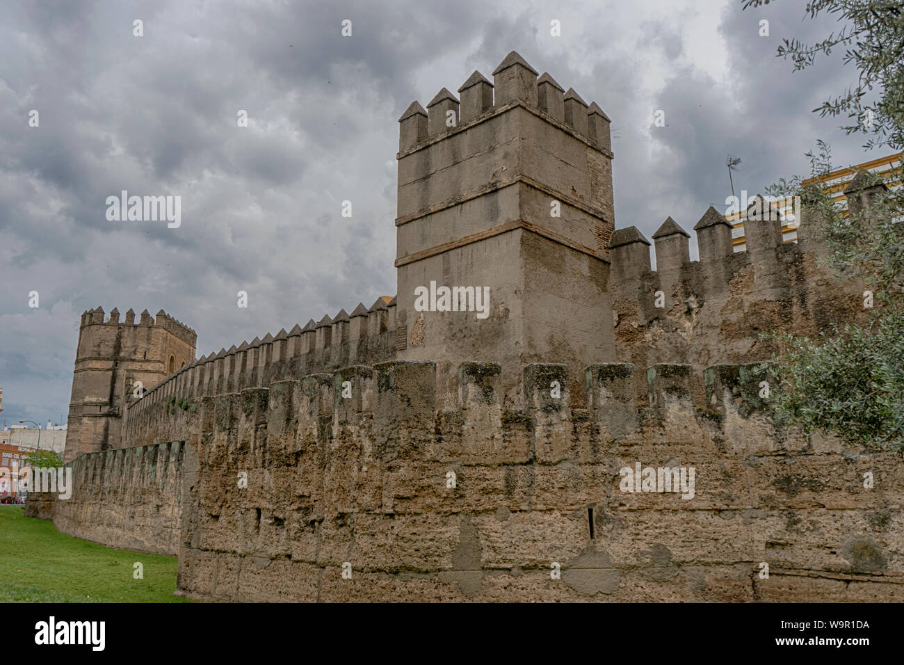 Ehemalige defensive Mauer der Stadt Sevilla, Spanien Stockfoto