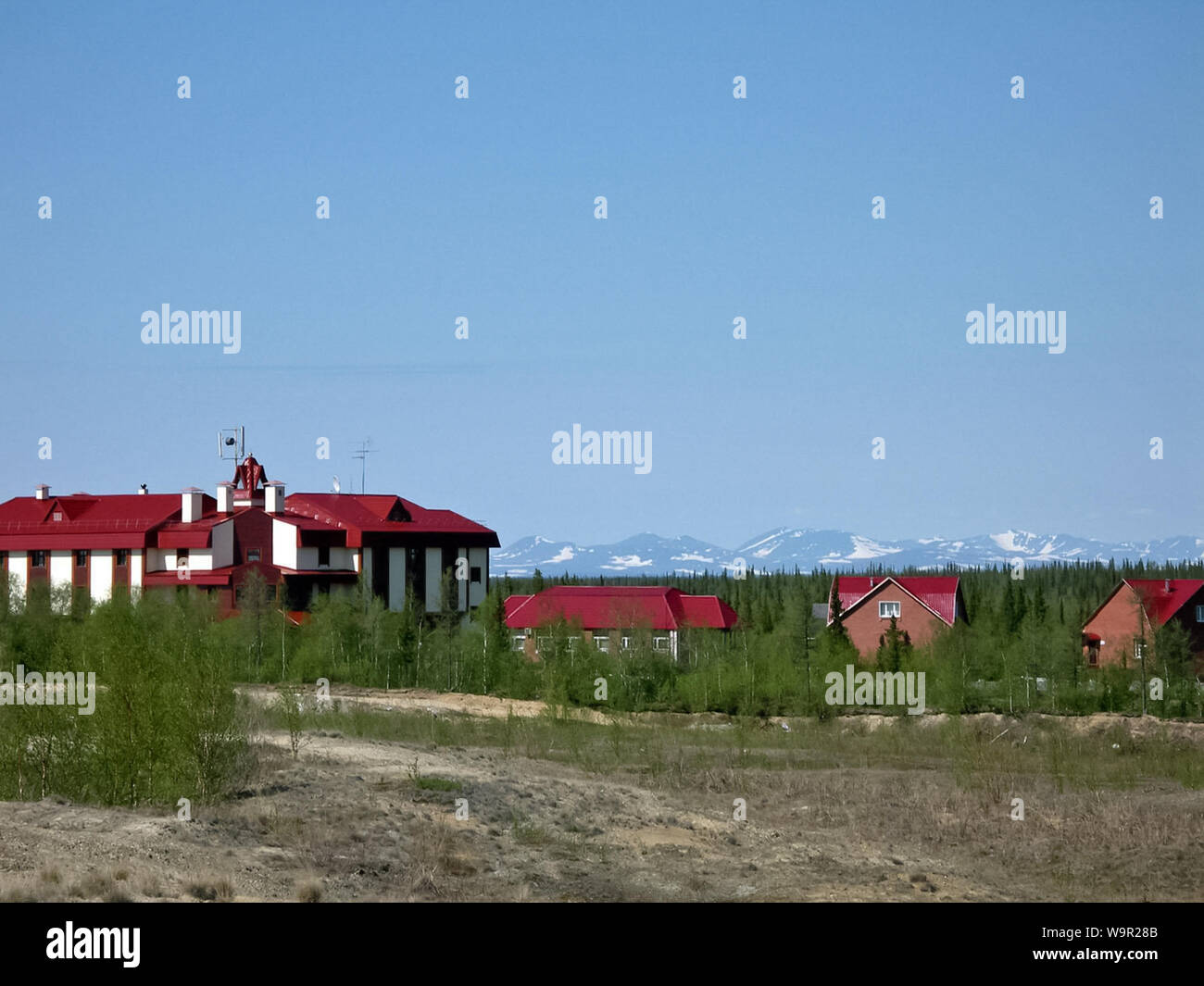 Die Stadt Salekhard im Sommer. Der polar Stadt in Russland Stockfoto