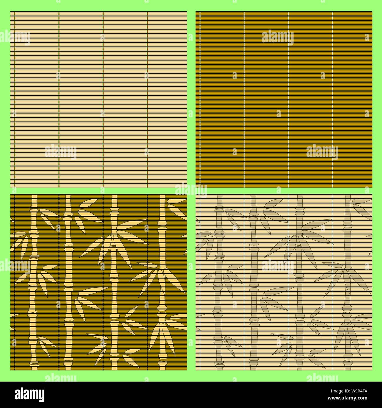 Vektor Sammlung von nahtlosen Bambus Muster Stock Vektor