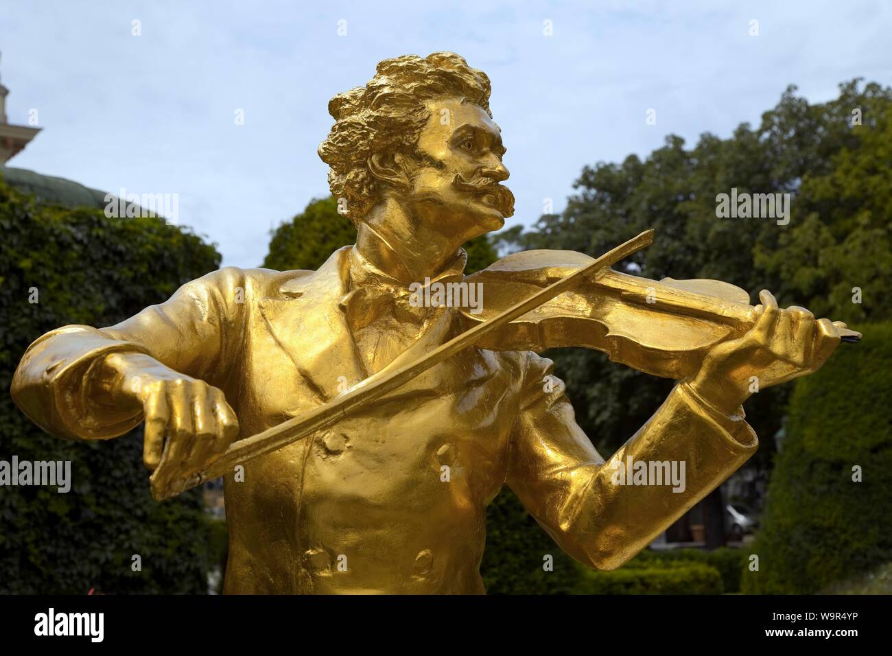 Denkmal für den Komponisten Johann Strauss, 1825-1899, Stadtpark, Wien, Österreich Stockfoto