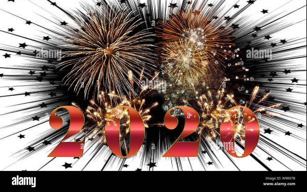 Feuerwerk Hintergrund für Jubiläum, neues Jahr, Event- und Festival Stockfoto
