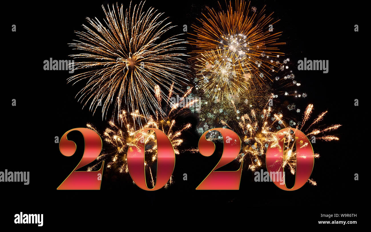 Feuerwerk Hintergrund für Jubiläum, neues Jahr, Event- und Festival Stockfoto