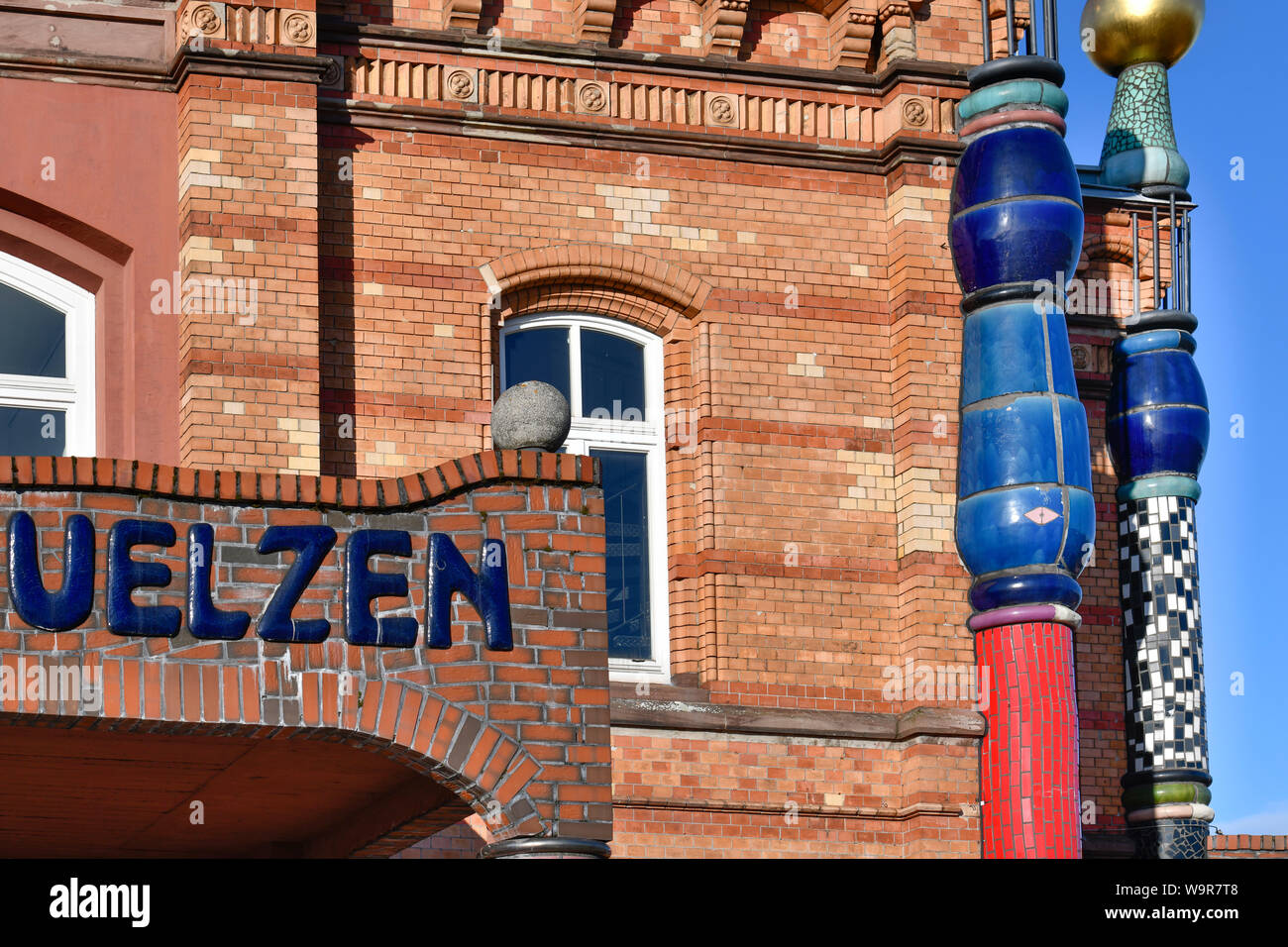 Hundertwasser-Bahnhof, Uelzen, Niedersachsen, Deutschland Stockfoto