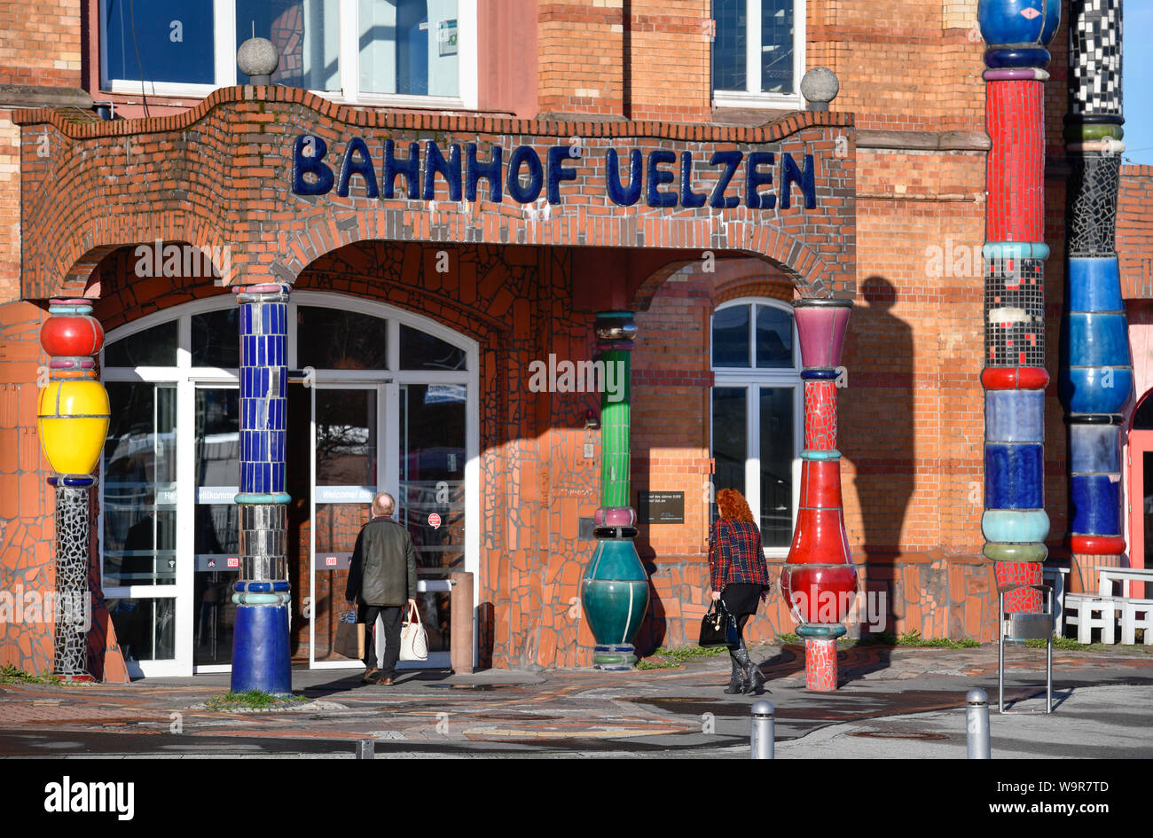 Hundertwasser-Bahnhof, Uelzen, Niedersachsen, Deutschland Stockfoto