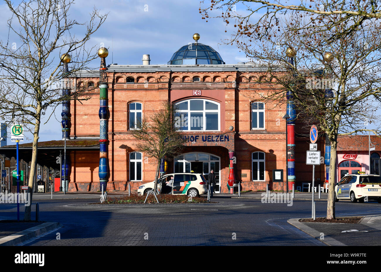 Hundertwasser-Bahnhof, Uelzen, Niedersachsen, Deutschland Stockfoto