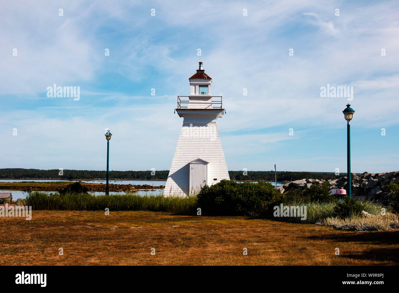 Leuchtturm Port Medway, Port Medway, Port Medway Lighthouse Park, Nova Scotia, Kanada Stockfoto