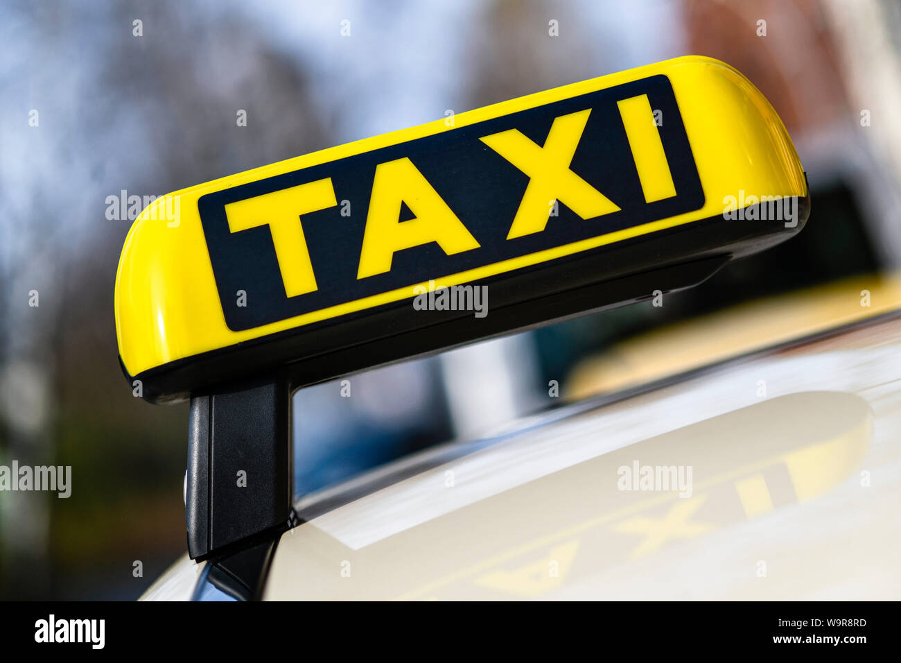 Taxi-Schild, Berlin, Deutschland Stockfoto