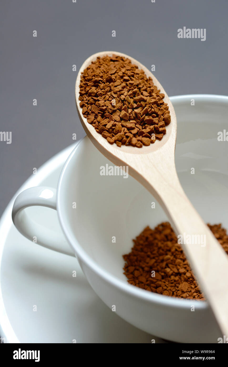 Instant Kaffee, Coffea arabica Stockfoto