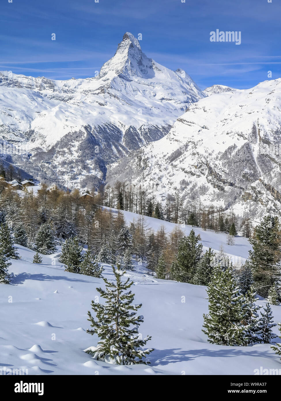 Matterhorn, Sunnegga Alm, Wallis, Schweiz Stockfoto