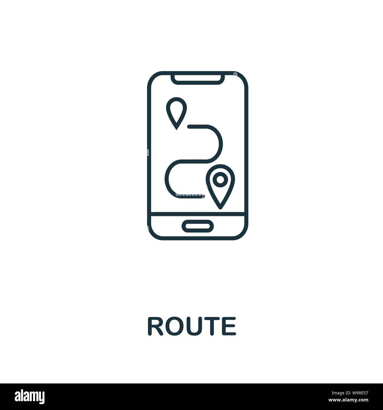 Route Übersicht Symbol. Thin Line Konzept Element aus dem Tourismus icons Collection. Kreative Route Symbol für mobile Apps und Internetnutzung Stock Vektor