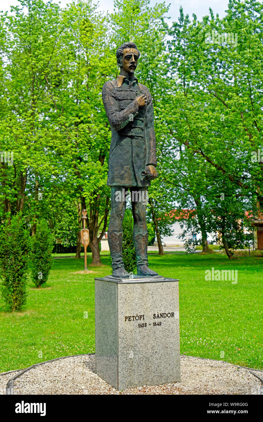 Statue, Sándor Petöfi, 1823 - 1849, ungarisch, Dichter, Volksheld, Revolution 1848 Stockfoto