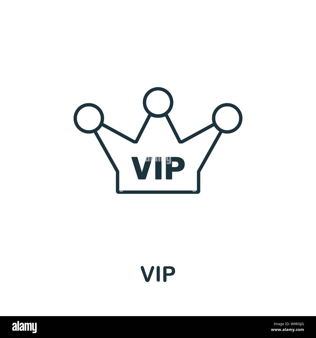 Vip-outline-Symbol. Thin Line Konzept Element aus dem Tourismus icons Collection. Kreative VIP-Symbol für mobile Apps und Internetnutzung Stock Vektor