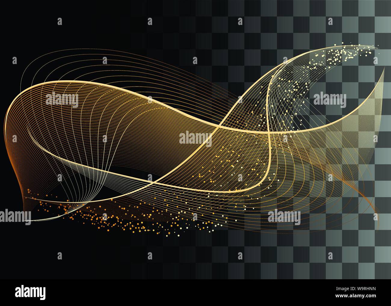 Abstrakte Element der Gestaltung goldene Farbe Wirkung Vector Illustration auf transparentem Hintergrund Stock Vektor