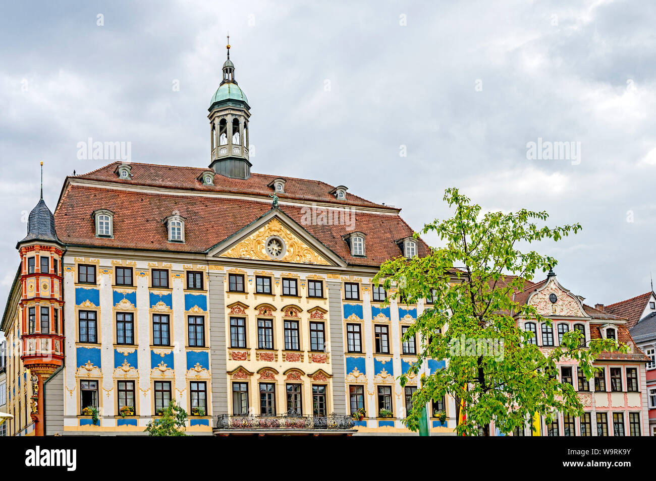 Coburg Franken, Deutschland): Marktplatz mit Denkmal des Prinzen Albert; Coburg (Franken, Deutschland): Marktplatz mit Denkmal für Prinz Albert Stockfoto