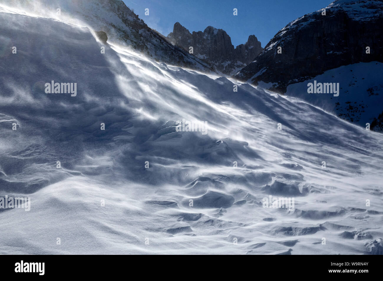 Verwehte Schneelandschaft beim Fählensee *** Local Caption *** Stockfoto