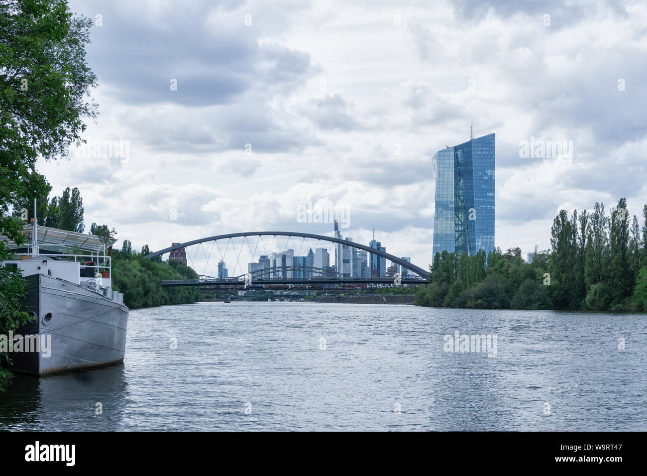 Das neue Gebäude der Europäischen Zentralbank östlich von Frankfurt am Main, Skyline, Deutschland, Europäische zentralbank Stockfoto