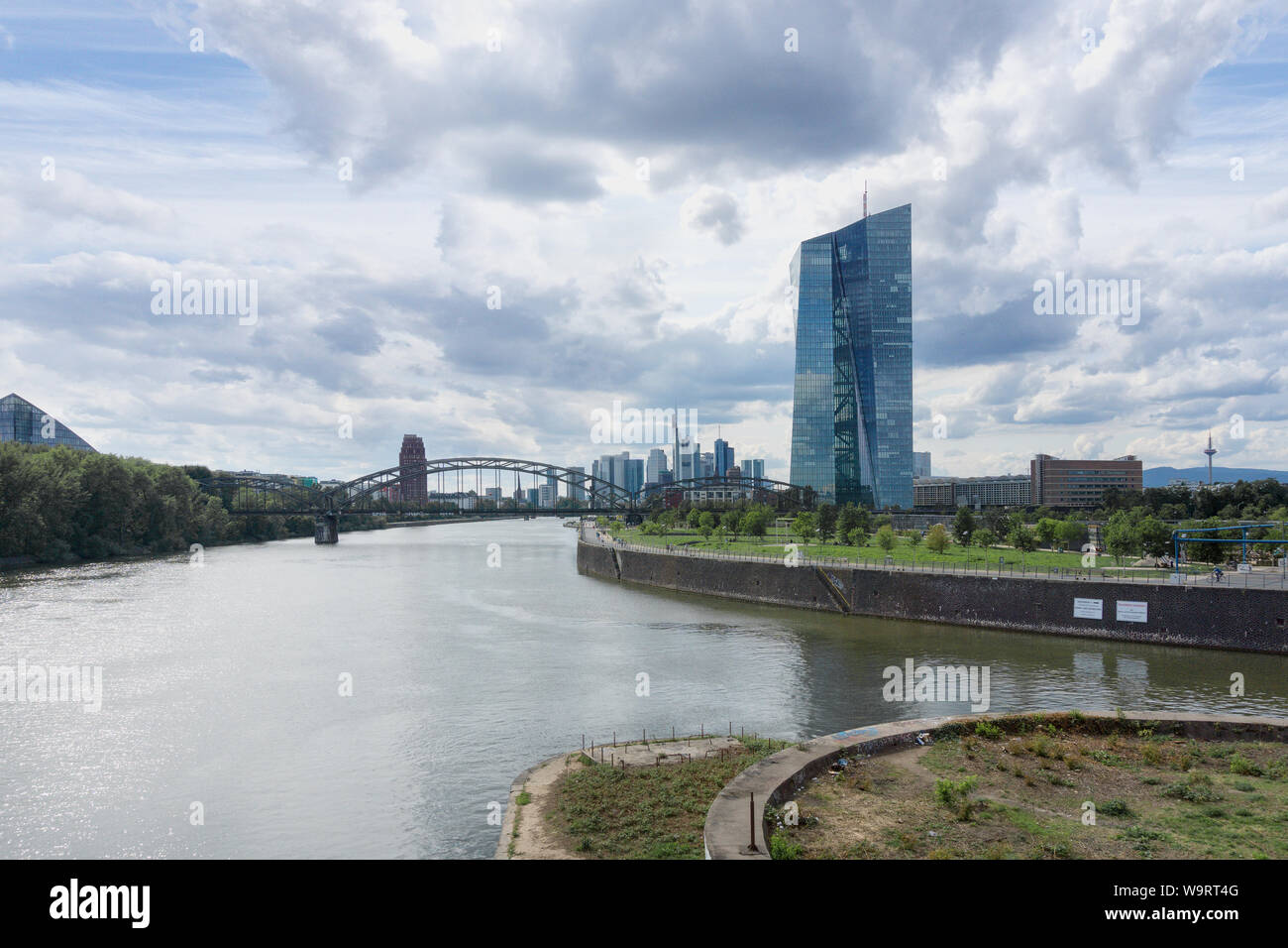 Das neue Gebäude der Europäischen Zentralbank östlich von Frankfurt am Main, Skyline, Deutschland, Europäische zentralbank Stockfoto