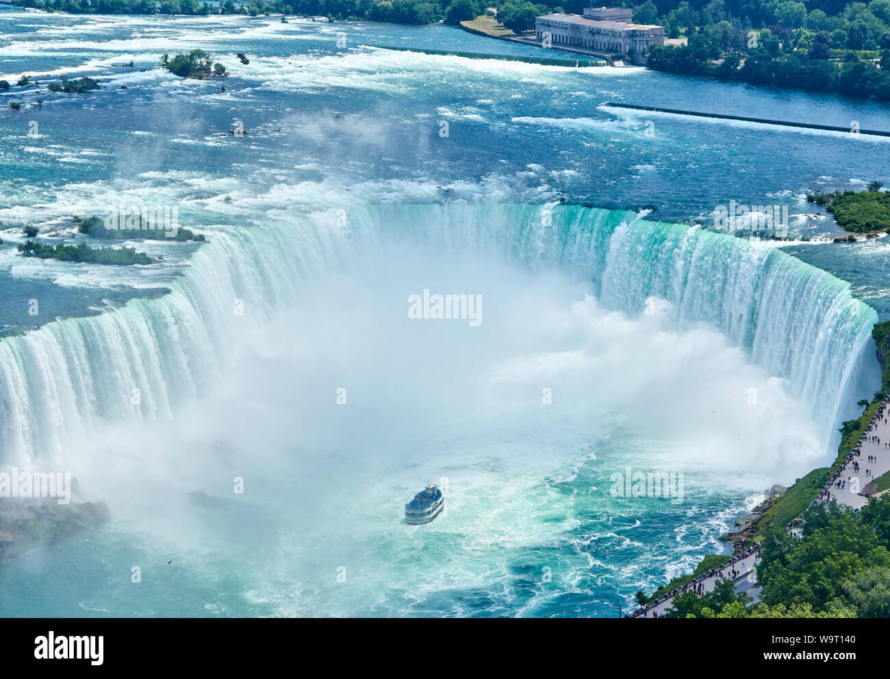 Schönen Niagara Falls im Sommer auf einer klaren sonnigen Tag, Blick von der kanadischen Seite. Niagara Falls, Ontario, Kanada Stockfoto
