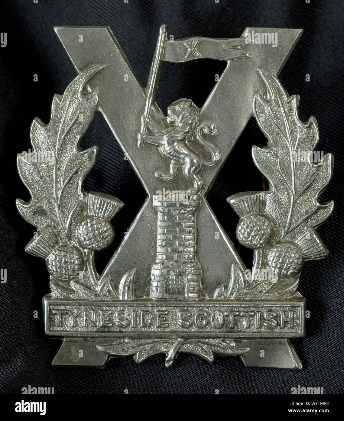 Military Cap Badge-Tyneside schottische Regiment Stockfoto