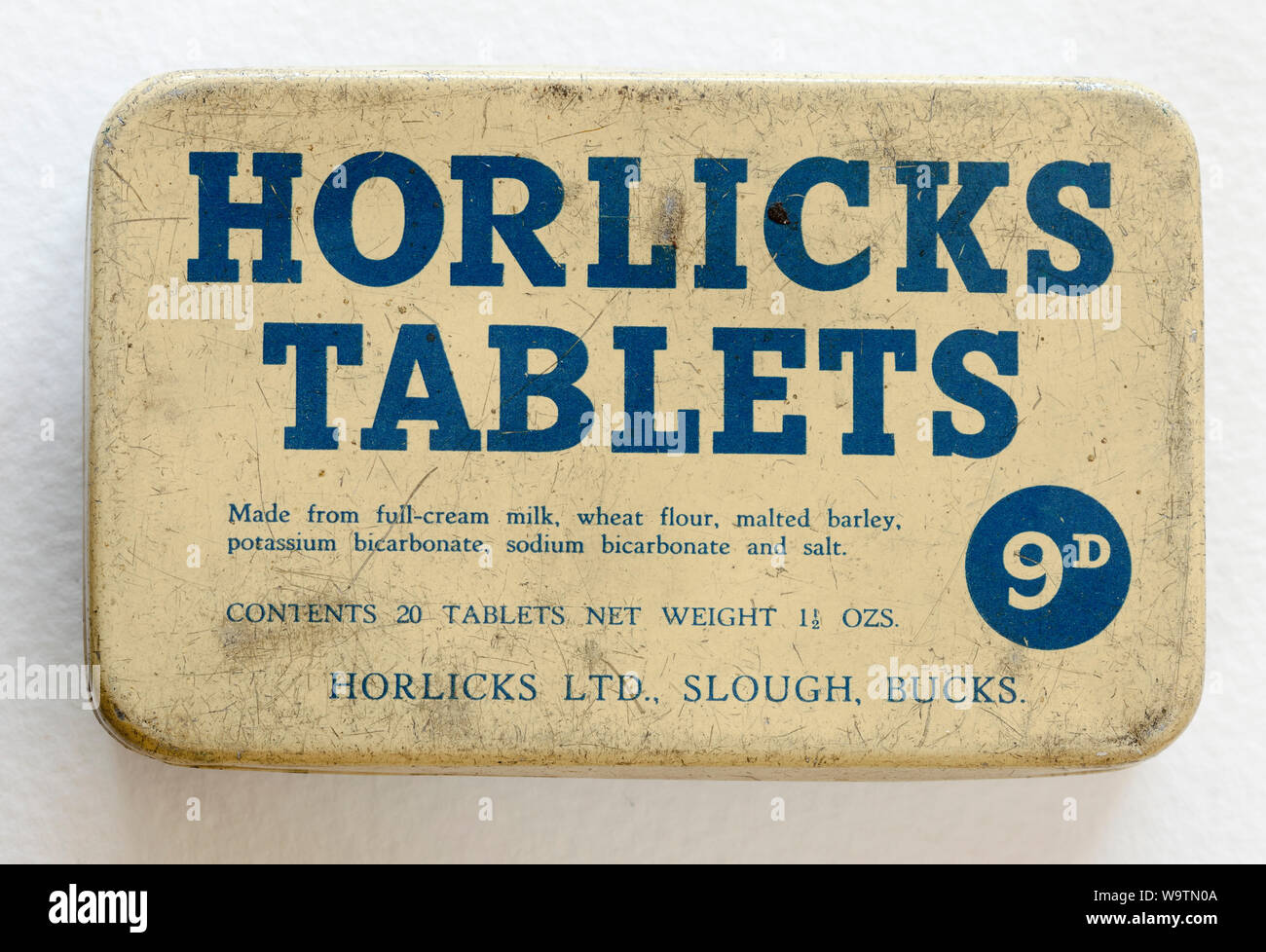 Vintage Dose Horlicks Tabletten Stockfoto