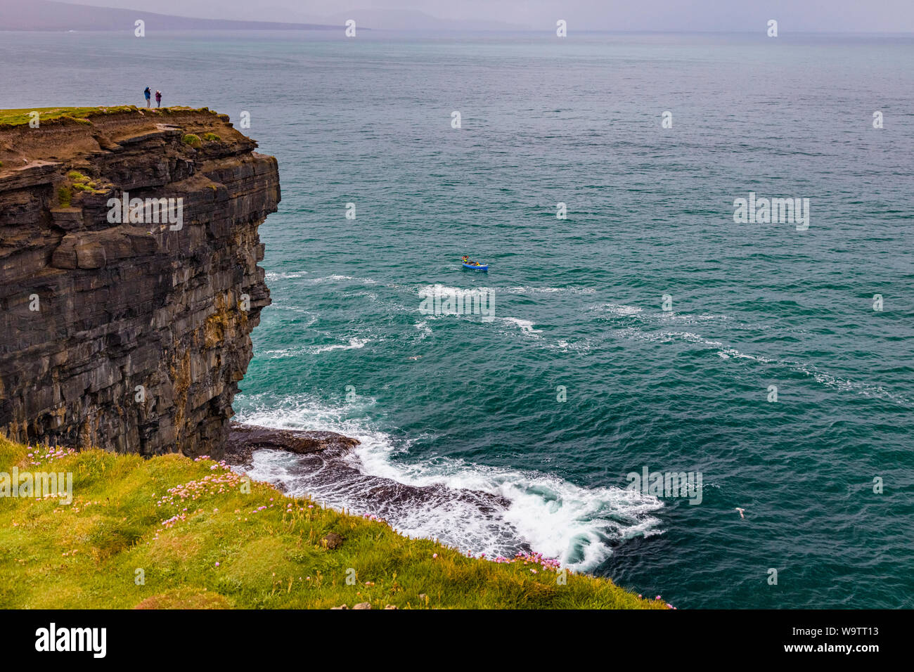 Downpatrick Kopf auf den wilden Atlantik, im Norden des County Mayo Irland Stockfoto