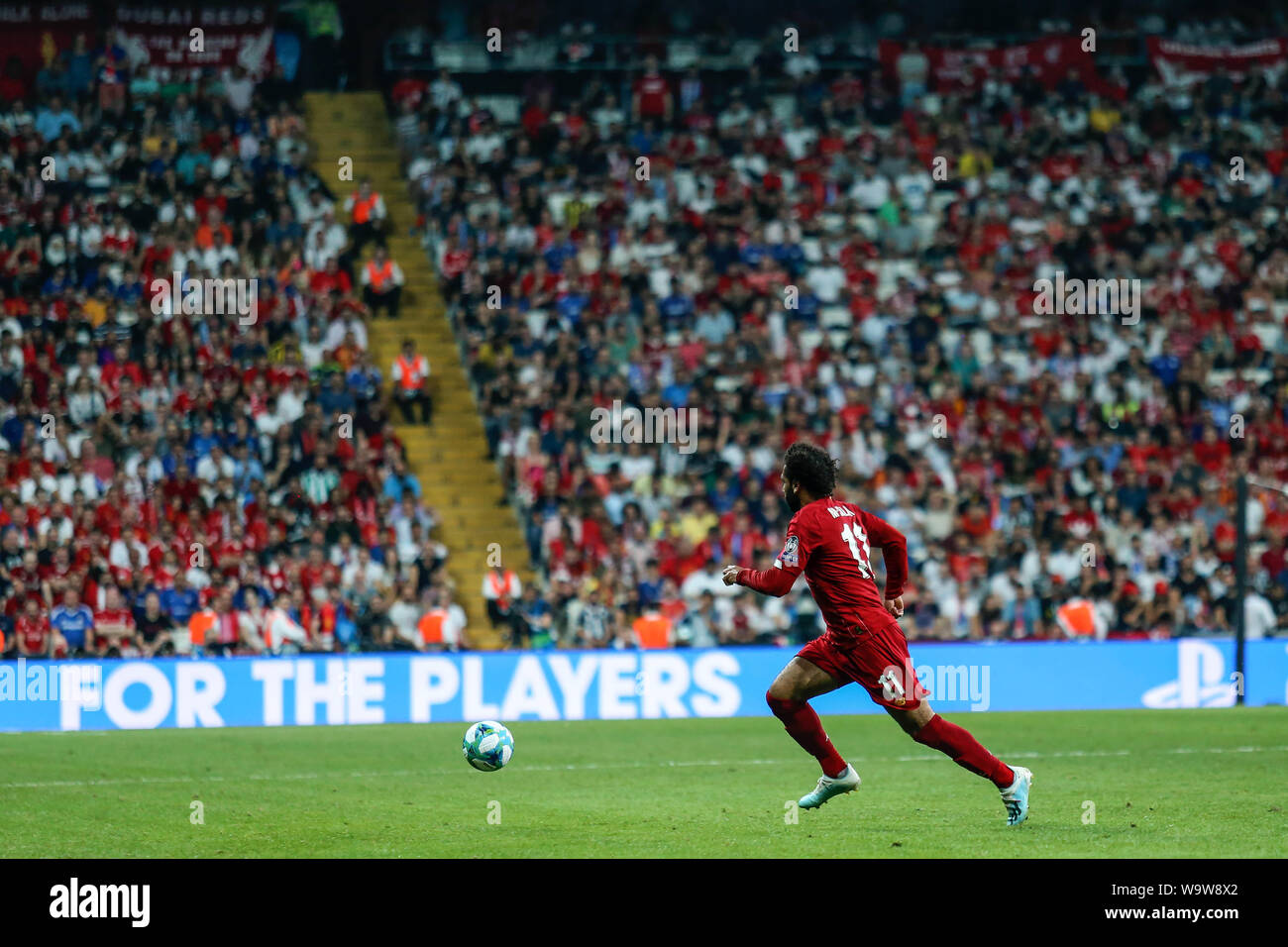 Mohamed Salah von Liverpool ist während der UEFA Super Cup Finale zwischen Liverpool und Chelsea an Vodafone Park gesehen. (Final Score: Liverpool 5 - 4 Chelsea) Stockfoto