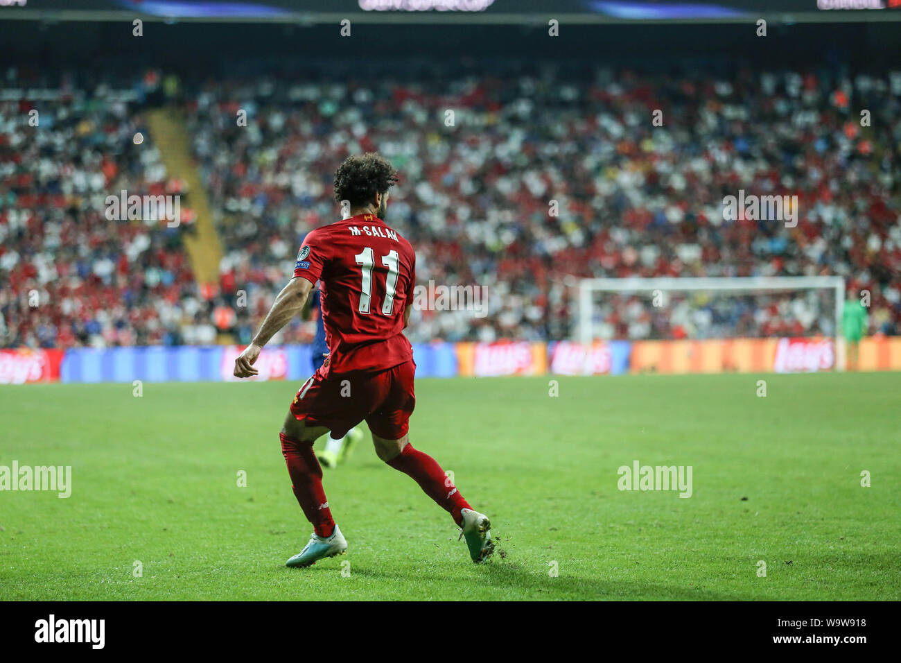 Mohamed Salah von Liverpool ist während der UEFA Super Cup Finale zwischen Liverpool und Chelsea an Vodafone Park gesehen. (Final Score: Liverpool 5 - 4 Chelsea) Stockfoto