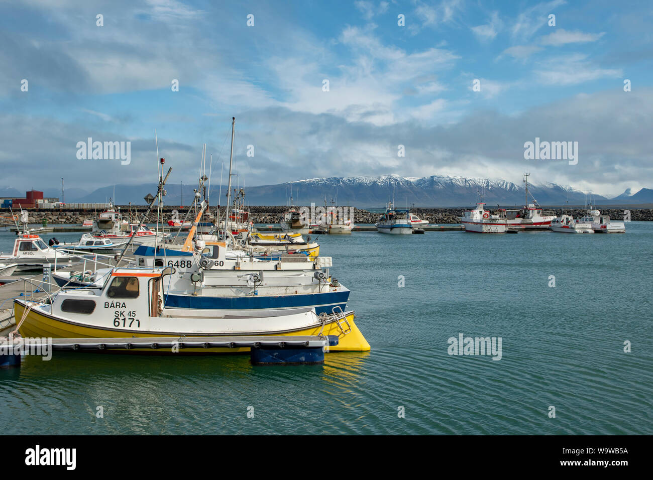 Der Hafen, Saudarkrokur, Island Stockfoto