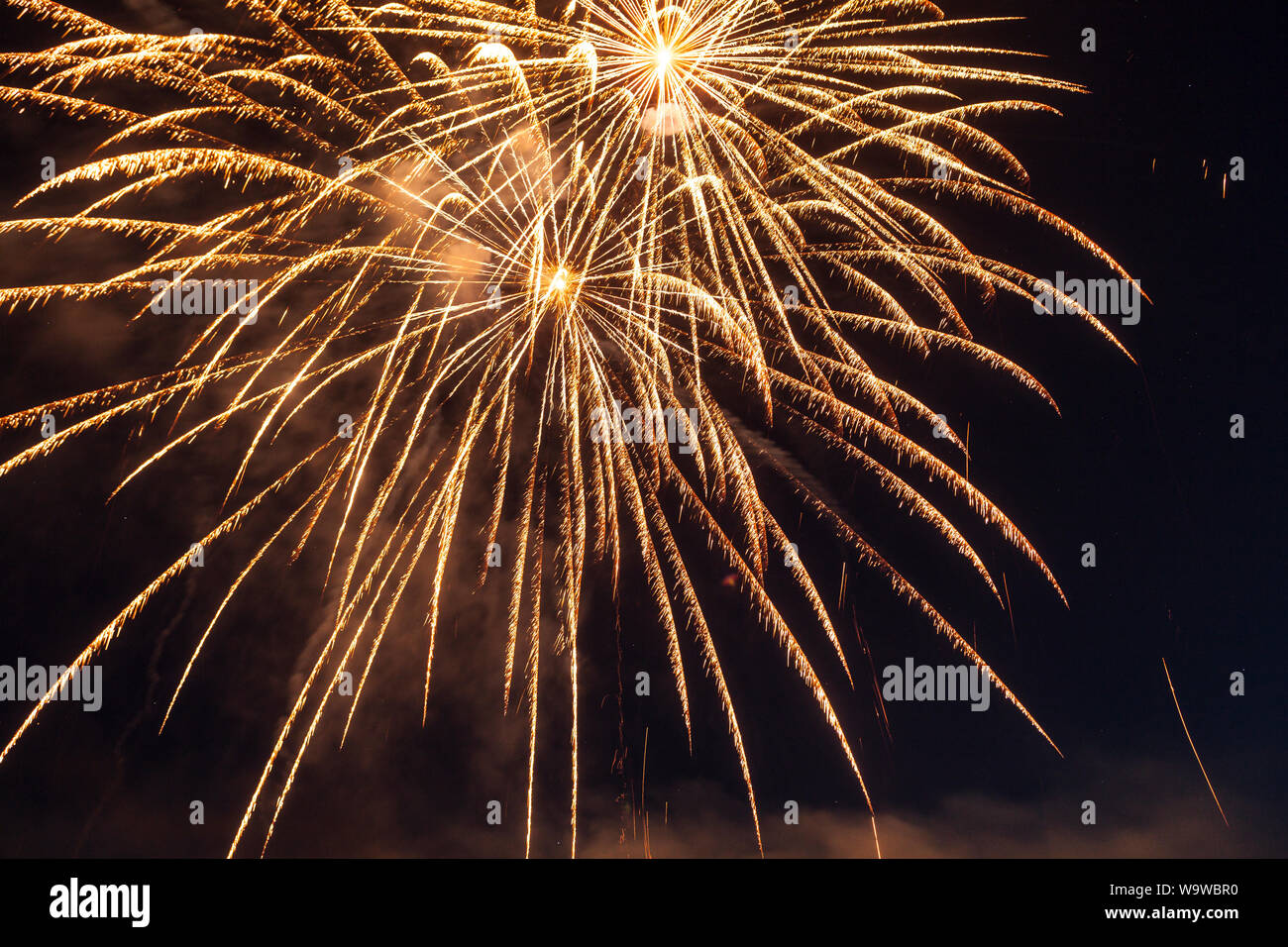 14 Juli Tag der Bastille Feuerwerk, Frankreich. Stockfoto