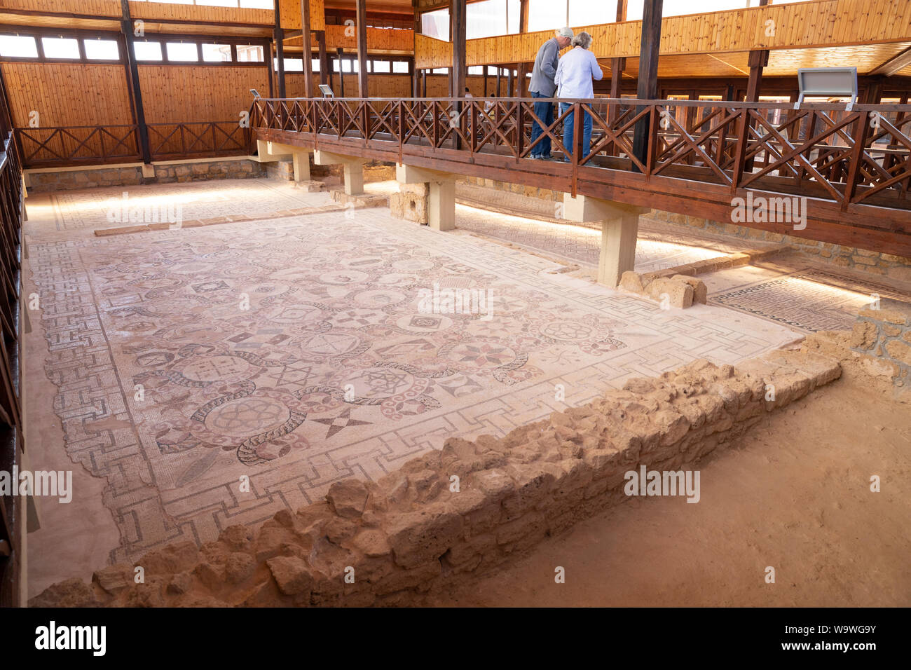 Mosaiken im Haus des Dionysos, Paphos Archäologischen Park, Kato Pafos, Zypern Stockfoto