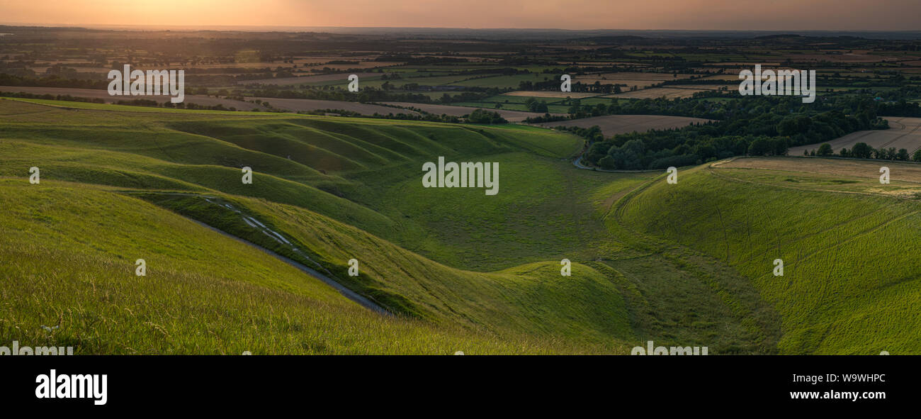 Die Krippe, Uffington White Horse Hill in Oxfordshire, England Stockfoto
